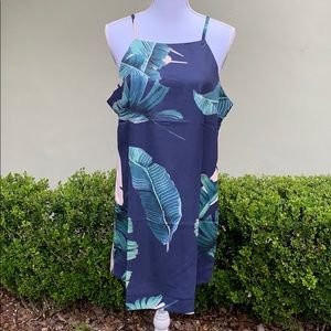 Tropical Navy Dress